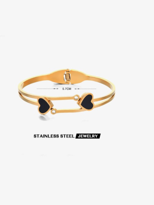 J$L  Steel Jewelry Titanium Steel Enamel Heart Minimalist Band Bangle 1