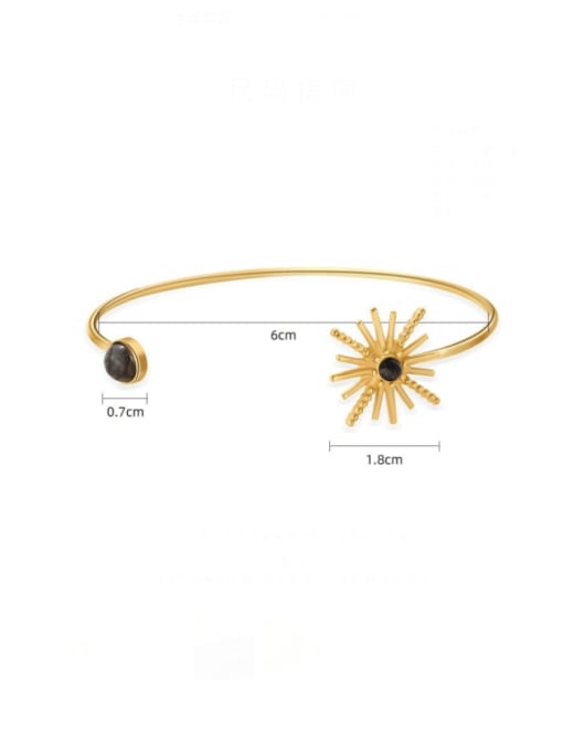 YAYACH Stainless steel Natural Stone Sun Flower Vintage Bracelet 1