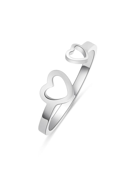SR21111303S Stainless steel Heart Minimalist Band Ring