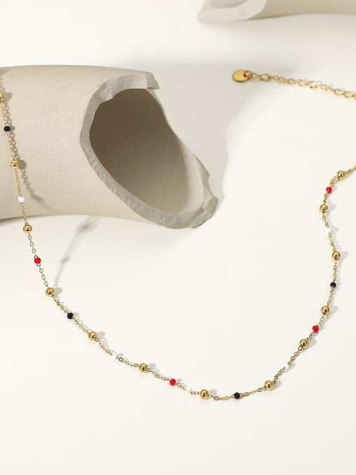 J&D Stainless steel Enamel Irregular Vintage Necklace 1