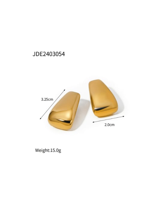 JDE2403054 Gold Stainless steel Geometric Hip Hop Stud Earring