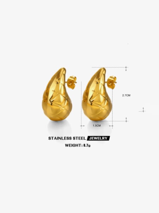 J$L  Steel Jewelry Stainless steel Water Drop Hip Hop Stud Earring 1