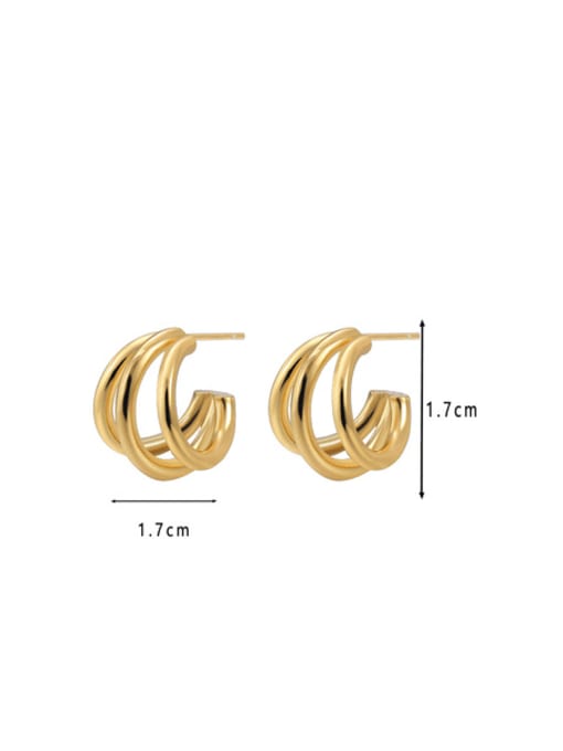 Clioro Brass Geometric Vintage Stud Earring 2