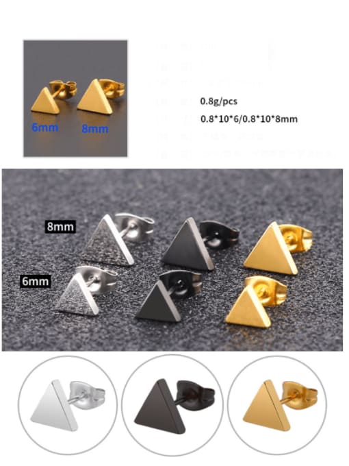 BELII Titanium Steel  Smooth Triangle Minimalist Stud Earring(Single-Only One) 2