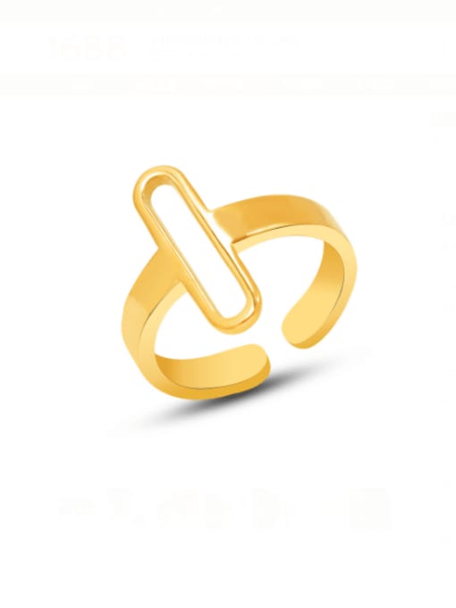A311 gold  (adjustable opening) Titanium Steel Geometric Minimalist Band Ring