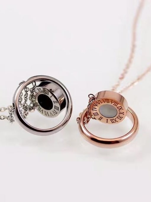 K.Love Titanium Shell Number Minimalist pendant Necklace