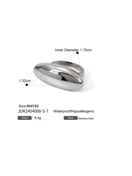 JDR2404008 US  7 Stainless steel Geometric Hip Hop Band Ring