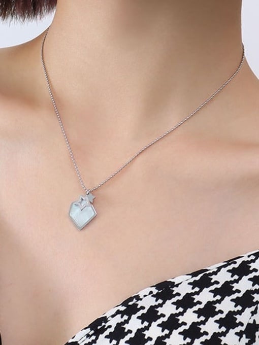 P557 Steel Necklace 40 +5cm Titanium Steel Shell Geometric Minimalist Necklace