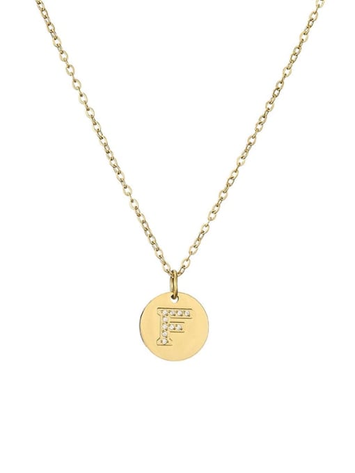 F Stainless steel Letter Dainty Initials Necklace with 26 letters