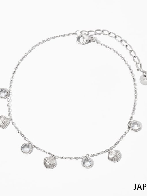Foot chain JAP516 Dainty Tassel Stainless steel Cubic Zirconia Earring And Bracelet Set