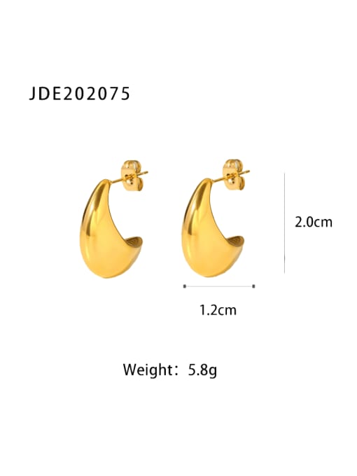 J&D Stainless steel Smooth Geometric Minimalist Drop Earring 3