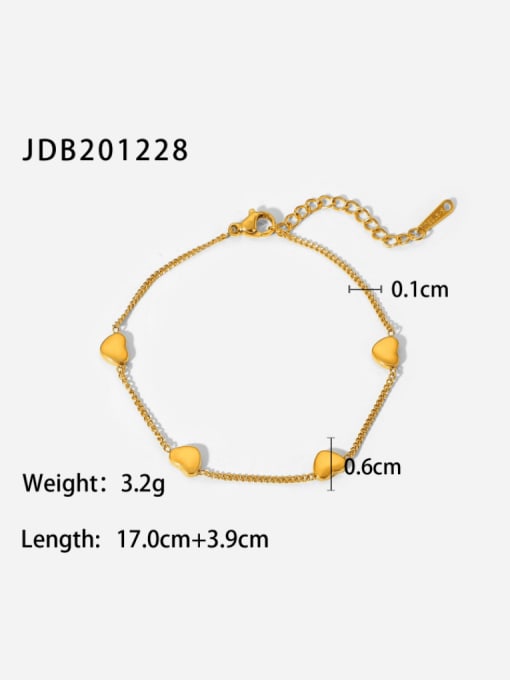 J&D Stainless steel Heart Minimalist Bracelet 2