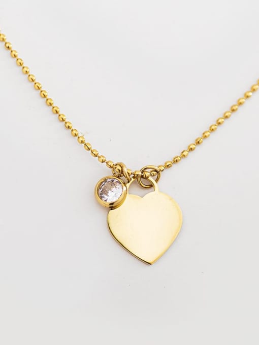 YAYACH Titanium Steel Rhinestone Heart Minimalist Necklace 3