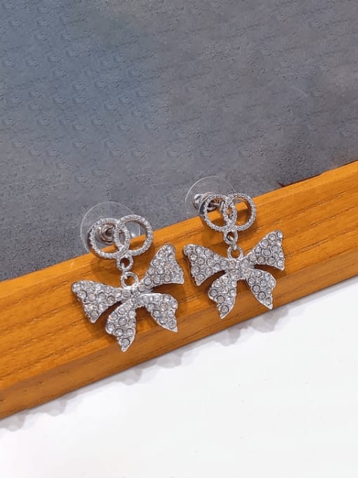 Clioro Brass Cubic Zirconia Butterfly Luxury Drop Earring 0