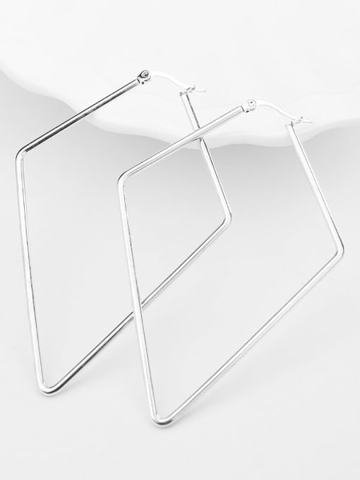 Pentagonal steel color Titanium Steel Geometric Minimalist Huggie Earring