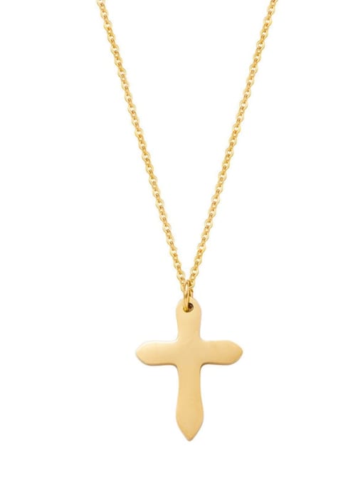 YAYACH Cross Exquisite Fine Chain Necklace Gold Stainless Steel Sweater Chain 0