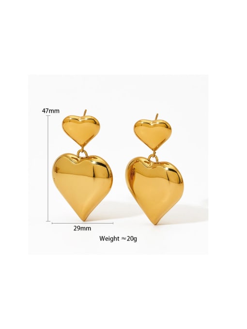 Clioro Stainless steel Heart Trend Stud Earring 3