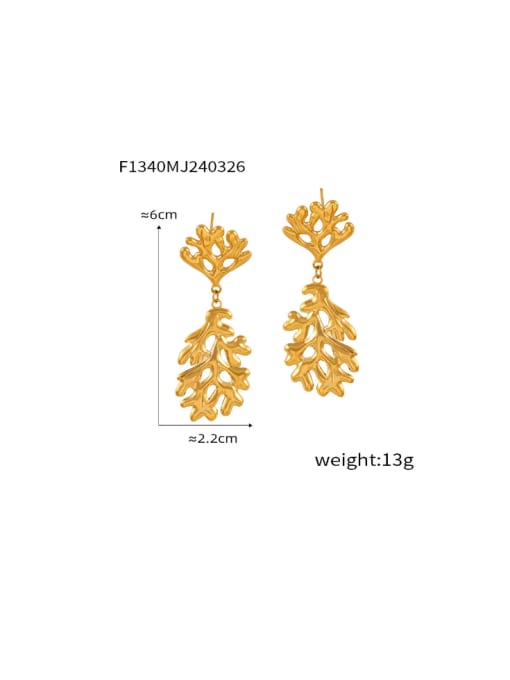 F1340 Gold Earrings Titanium Steel Irregular Hip Hop Drop Earring