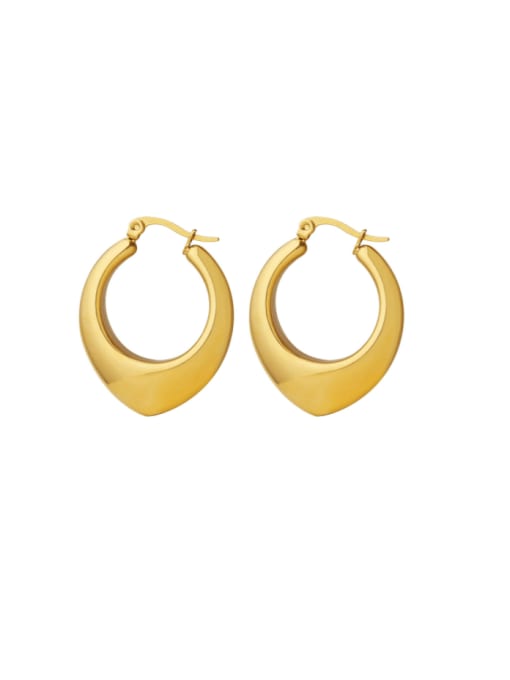 F269 Gold Earrings Titanium Steel Geometric Minimalist Huggie Earring