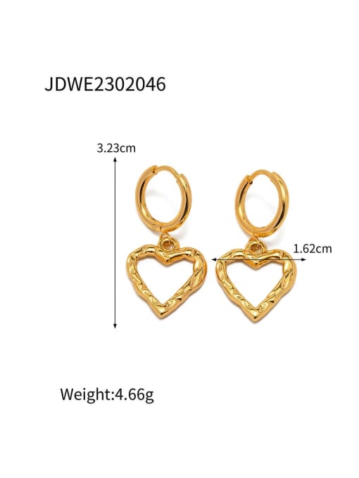 J&D Stainless steel Heart Trend Drop Earring 2