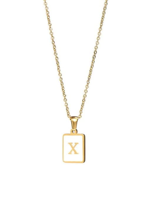 JDN201003 X Stainless steel Shell Message Trend Initials Necklace