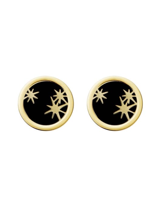 Gold Personalized exquisite awn star simple geometric stainless steel earrings