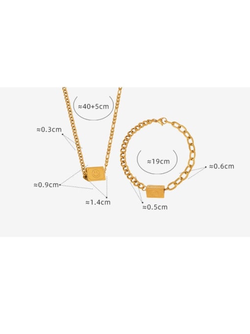 MAKA Titanium Steel Trend Letter Bracelet and Necklace Set 3