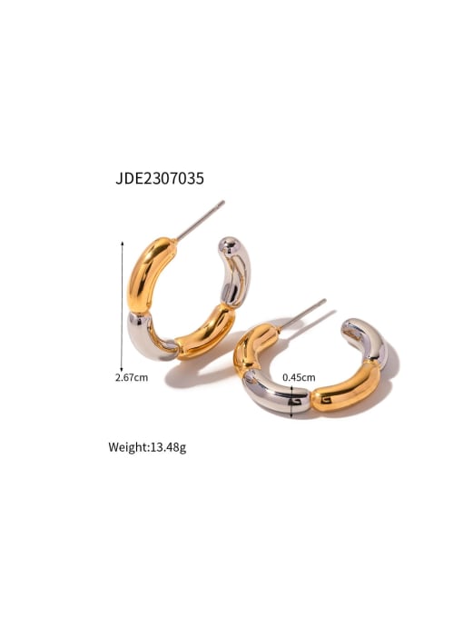 JDE2307035 Trend Geometric Stainless steel Ring And Earring Set