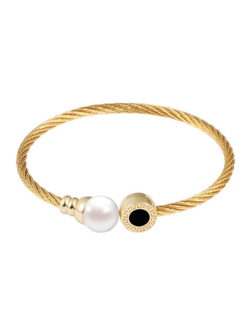 Golden Beizhu Bracelet Stainless steel Hip Hop Geometric Ring Bracelet and Necklace Set