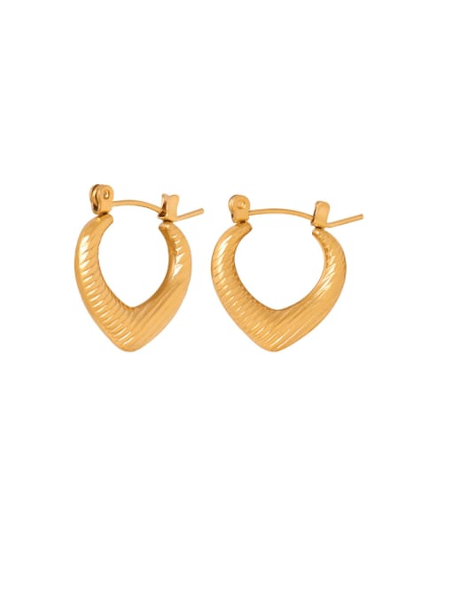 F1174 gold Titanium Steel U Shape Minimalist Huggie Earring