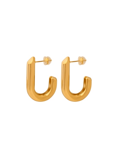 F996 Gold Earrings Titanium Steel Geometric Minimalist Drop Earring