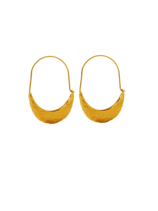 F647 Gold Earrings Titanium Steel Geometric Vintage Huggie Earring