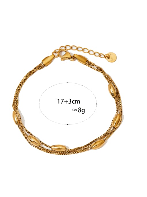 Golden Bracelet SBK501 Stainless steel Minimalist Multi-Layer Chain  Bracelet and Necklace Set