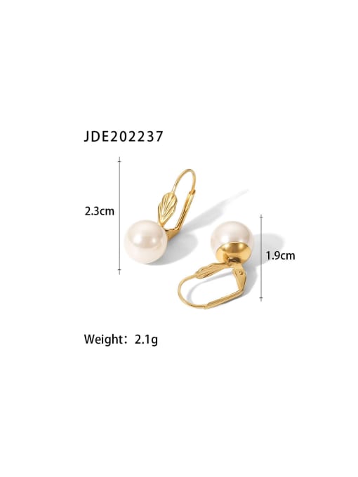 JDE202237 Stainless steel Freshwater Pearl Geometric Vintage Earring