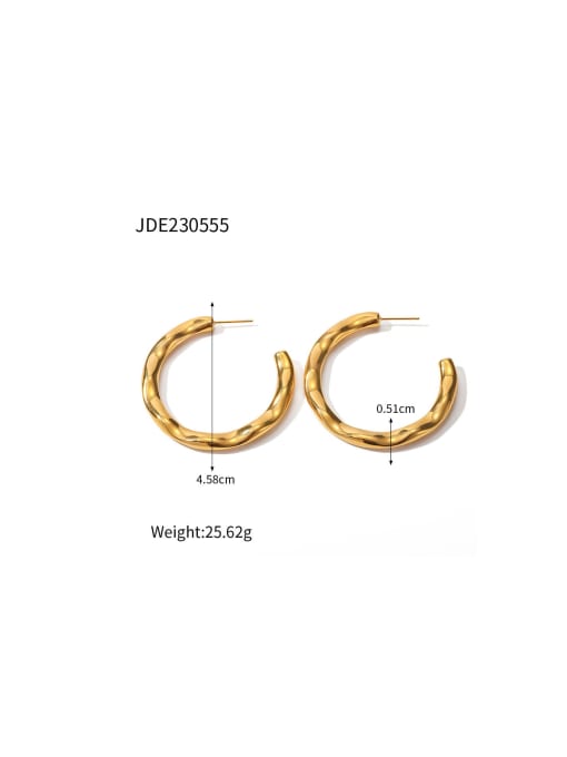 JDE230555 Stainless steel Geometric Trend Hoop Earring