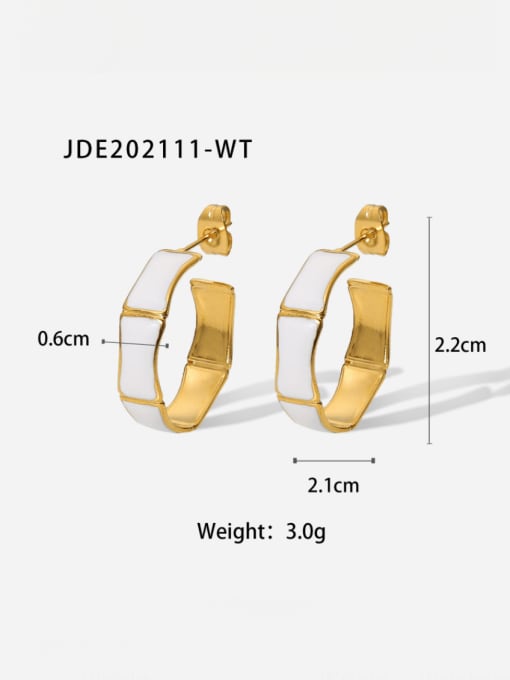 J&D Stainless steel Enamel Geometric Vintage Stud Earring 2