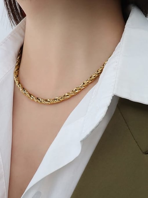 P088 gold necklace Titanium Steel Hip Hop Irregular Bracelet and Necklace Set
