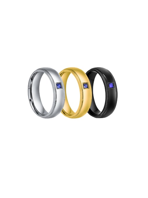 SM-Men's Jewelry Titanium Steel Geometric Minimalist Band Ring 0