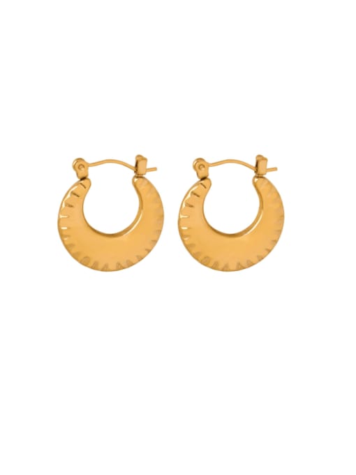 F476 Gold Earrings Titanium Steel Geometric Hip Hop Huggie Earring
