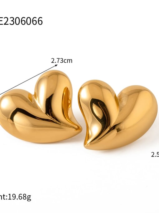 JDE2306066 Stainless steel Heart Trend Stud Earring