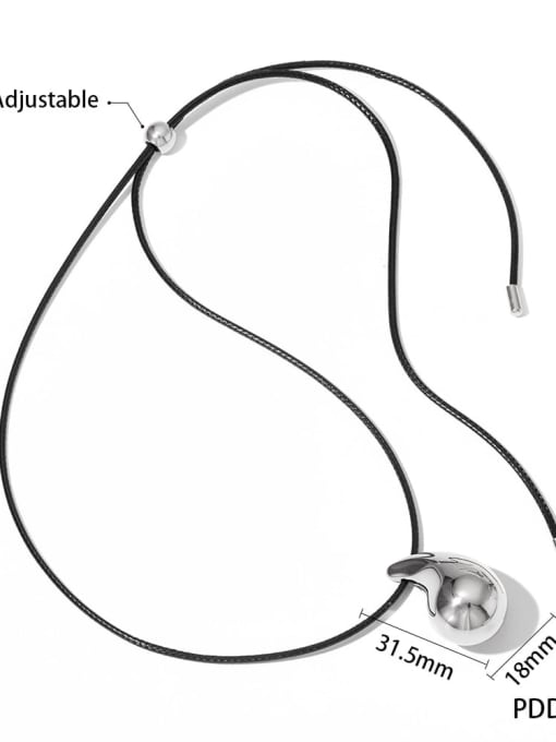 PDD871 Stainless steel Microfiber Leather Heart Trend Necklace