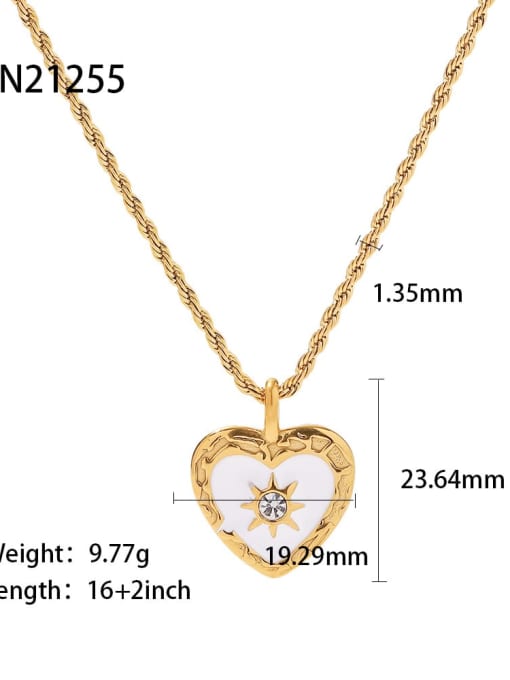 JDN21255 Stainless steel Cubic Zirconia Geometric Trend Necklace