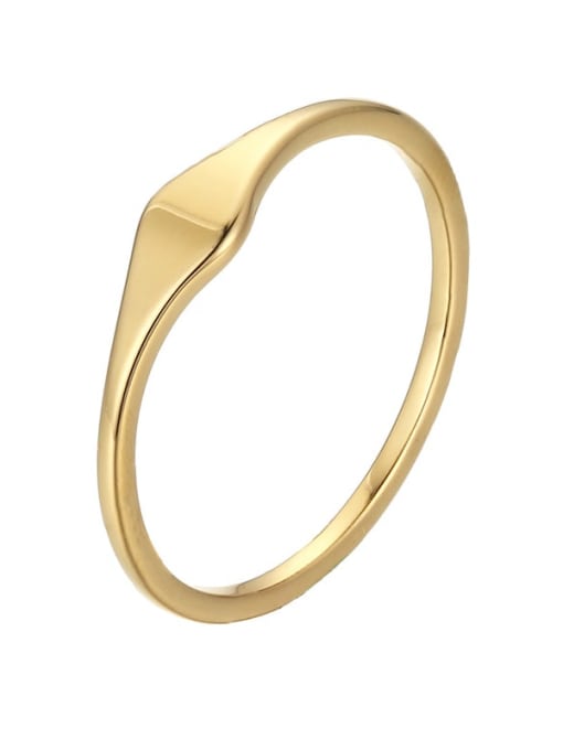 JZ071 Diamond Ring Gold Titanium Steel Geometric Trend Band Ring