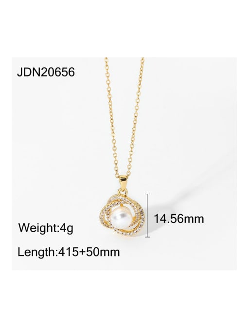 JDN20656 Stainless steel Freshwater Pearl Flower Trend Necklace