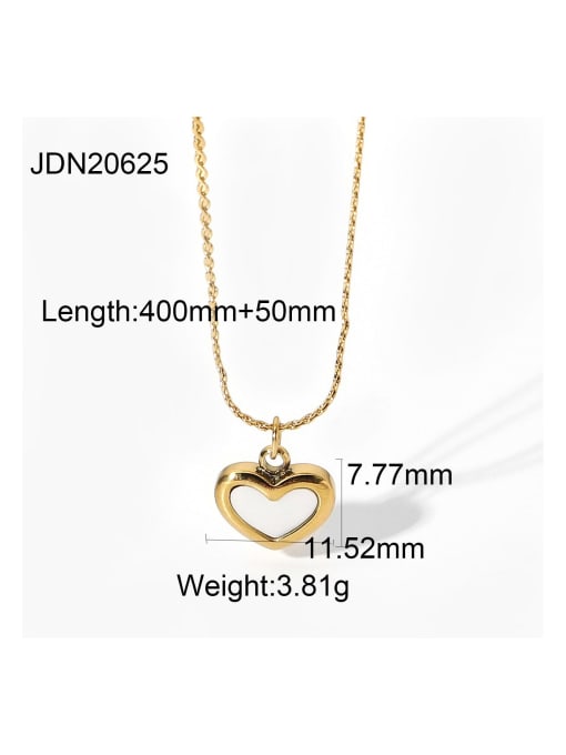 JDN20625 Stainless steel Shell White Heart Trend Necklace