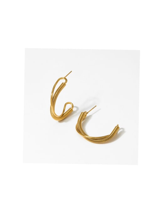 Clioro Stainless steel Round Trend Hoop Earring