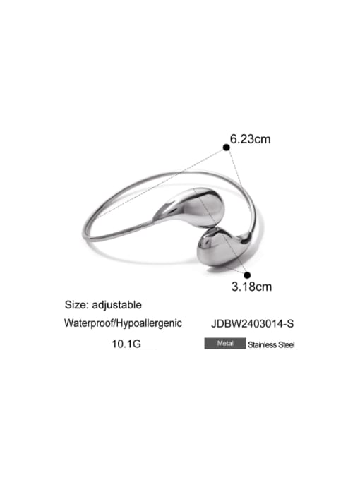 JDBW2403014 S Stainless steel Water Drop Minimalist Band Bangle