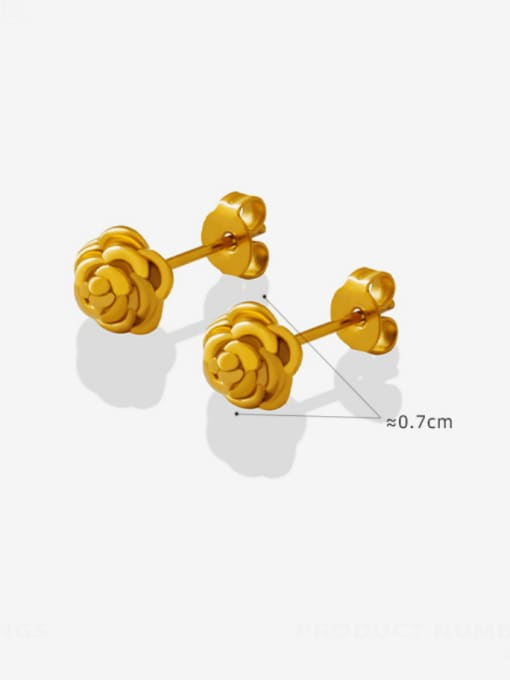 MAKA Titanium Steel Flower Minimalist Stud Earring 2