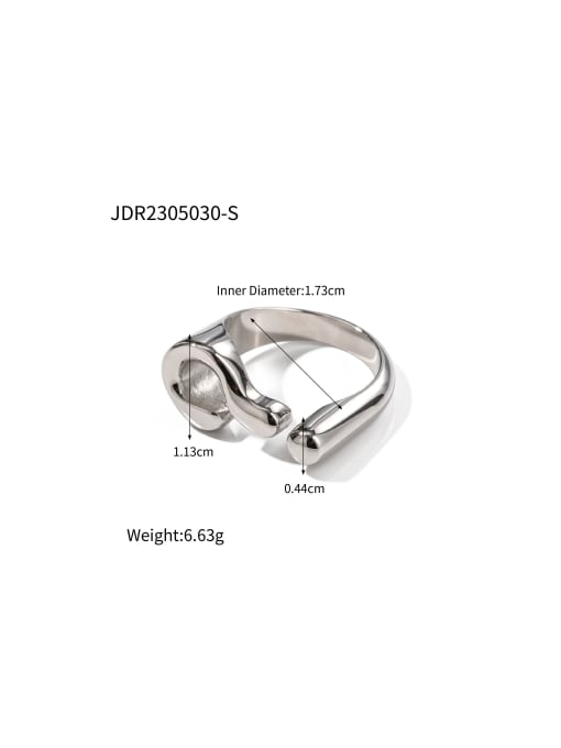 J&D Stainless steel Geometric Trend Band Ring 2