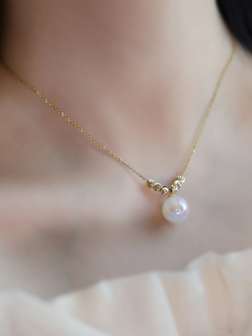 J&D Stainless steel Imitation Pearl Round Minimalist Necklace 1